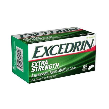 EXCEDRIN Extra Strength Acetaminophen, Aspirin Caplets, 100 Count, PK24 44056386